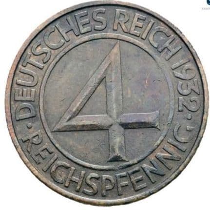 Alemania - 4 Reichspfennig — 1932